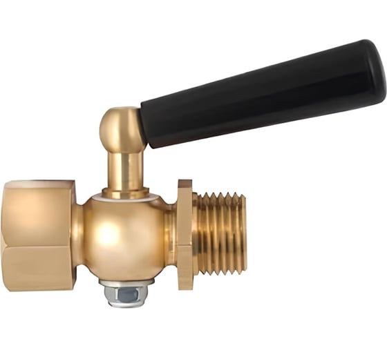 Кран для манометра РОСМА трехходовой Ду15 Ру25 латунный, с фторопластовой прокладкой и натяжной гайкой, ВР/НР G1/2-G1/2, ручка-рычаг D070-04249 1