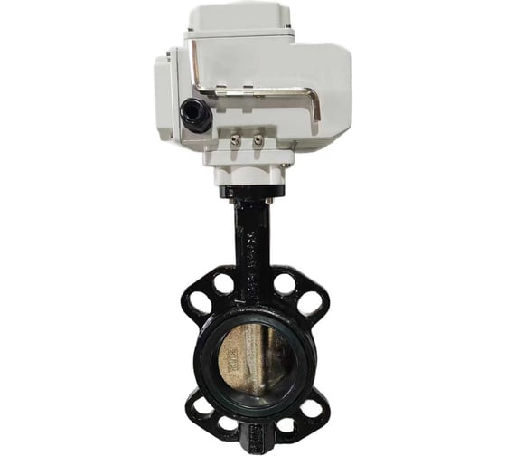 Затвор дисковый поворотный ХК с чугунным диском и электроприводом 220В Ду 50 Ру16 XK 105100305 1