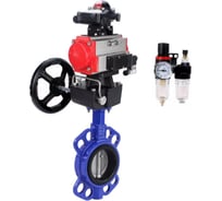 Затвор дисковый DN.ru WCB-316L-NBR Ду150 Ру16, пневмопривод DA-130, пневмораспределитель (2EM) 220VAC, БКВ LSB-210, ручным дублером HDM-3, БПВ D050-85653