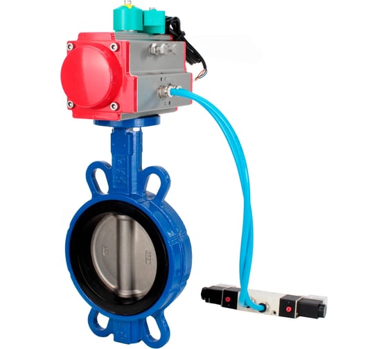 Затвор дисковый WCB-316L-EPDM Ду200 Ру16, пневмопривод DA-130, пневмораспределитель (2EM) 220VAC, магнитный переключатель МППП-200 DN.ru D050-85034 1