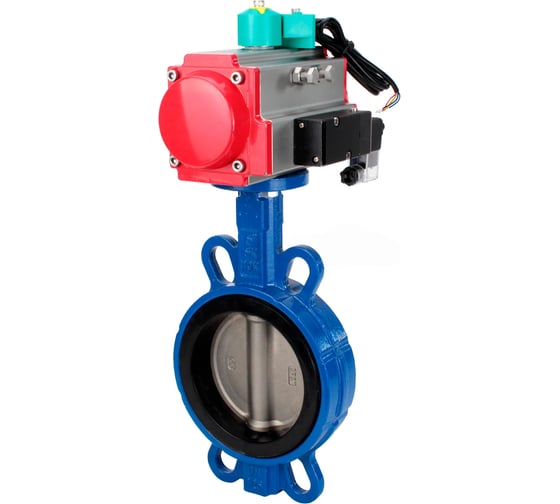 Затвор дисковый WCB-316L-EPDM Ду100 Ру16, пневмопривод DA-083, пневмораспределитель 24VDC, магнитный переключатель МППП-200 DN.ru D050-85011 1
