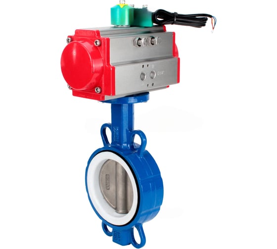 Затвор дисковый DN.ru WCB-316L-PTFE Ду100 Ру16, пневмопривод DA-105, магнитный переключатель МППП-200 D050-85141 1
