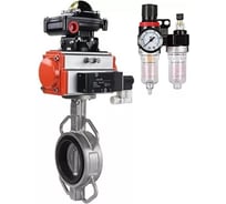 Затвор дисковый 316L-316L-NBR Ду100 Ру16, пневмопривод DA-105, пневмораспределитель (2EM) 220VAC, БКВ LSB-510, БПВ DN.ru D050-85544