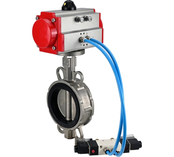 Затвор дисковый 316L-316L-NBR Ду125 Ру16, пневмопривод DA-105, пневмораспределитель (2EM) 220VAC DN.ru D050-85431 1