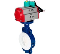 Затвор дисковый DN.ru WCB-WCB-PTFE-PTFE-Fb-R Ду200 Ру16, футерованный PTFE, пневмопривод DA-105, магнитный переключатель МППП-200 D050-85190