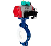 Затвор дисковый DN.ru WCB-WCB-PTFE-PTFE-Fb-R Ду300 Ру16, футерованный PTFE, пневмопривод DA-140, пневмораспределитель 220VAC, магнитный переключатель МППП-200 D050-85156