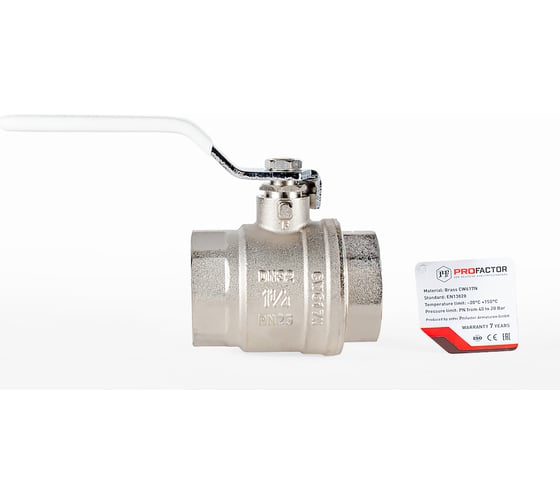 Шаровой кран PROFACTOR PF STANDARD ручка рычаг в/в 1 1/4 PF FBV 312