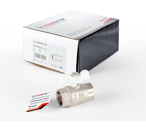 Шаровой кран PROFACTOR PF STANDARD в/в бабочка 3/4 дюйма PF FBV 301