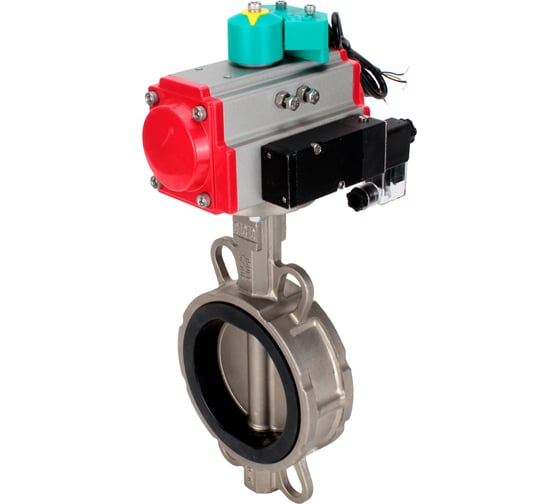 Затвор дисковый 316-316-VITON-2W-Fb Ду150 Ру16, пневмопривод DA-105, пневмораспределитель 220VAC, магнитный переключатель МППП-200 DN.ru D050-85198 1