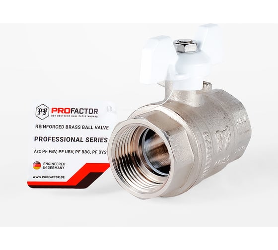 Шаровой кран PROFACTOR PF STANDARD в/в бабочка 1 дюйм PF FBV 302