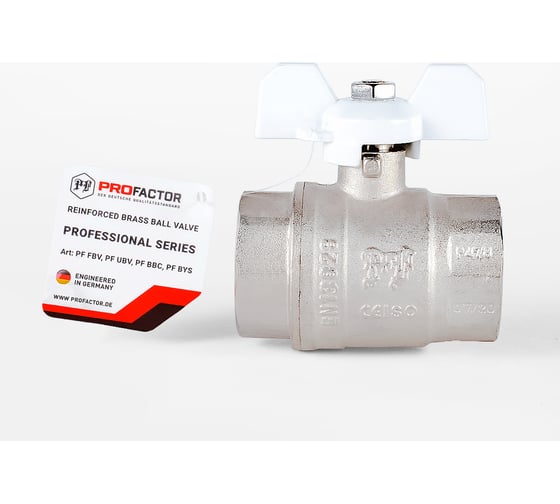 Шаровой кран PROFACTOR PF STANDARD в/в бабочка 1 дюйм PF FBV 302