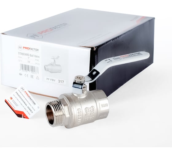 Шаровой кран PROFACTOR PF STANDARD ручка рычаг в/н 1 PF FBV 317