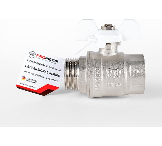 Шаровой кран PROFACTOR PF STANDARD ручка бабочка, в/н 1 дюйм PF FBV 305