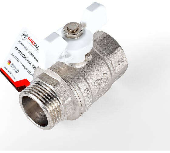 Шаровой кран PROFACTOR PF STANDARD ручка бабочка, в/н 1 дюйм PF FBV 305
