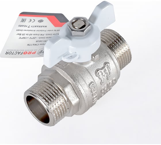 Шаровой кран PROFACTOR PF STANDARD ручка бабочка, н/н 3/4 дюйма PF FBV 307