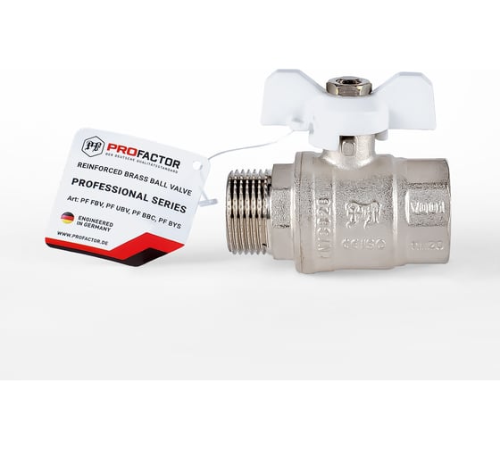 Шаровой кран PROFACTOR PF STANDARD ручка бабочка, в/н 3/4 дюйма PF FBV 304