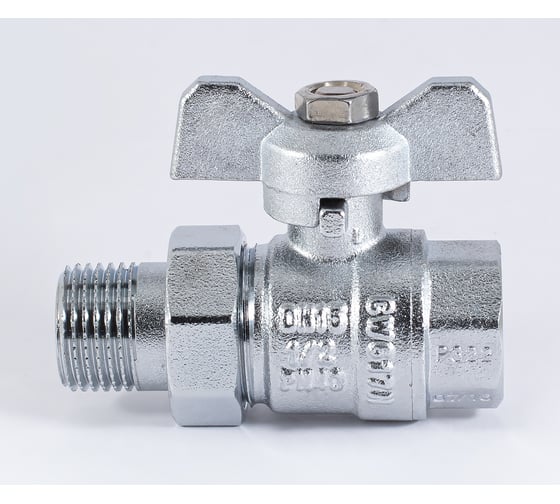 Шаровой кран PROFACTOR PF STANDARD с полусгоном, хром,  в/н ручка бабочка, 1/2 дюйма PF UBV 324CW