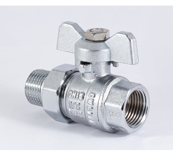 Шаровой кран PROFACTOR PF STANDARD с полусгоном, хром,  в/н ручка бабочка, 1/2 дюйма PF UBV 324CW