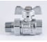 Шаровой кран PROFACTOR PF STANDARD с полусгоном, хром, в/н ручка бабочка, 1/2 дюйма PF UBV 324CW 2