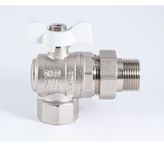 Шаровой кран PROFACTOR PF STANDARD угловой с полусгоном, в/н, ручка бабочка 3/4 дюйма PF UBV 325A
