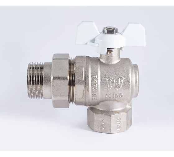 Шаровой кран PROFACTOR PF STANDARD угловой с полусгоном, в/н, ручка бабочка, 1 дюйм PF UBV 326A