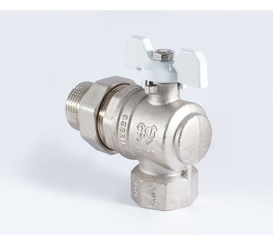 Шаровой кран PROFACTOR PF STANDARD угловой с полусгоном, в/н, ручка бабочка, 1 дюйм PF UBV 326A