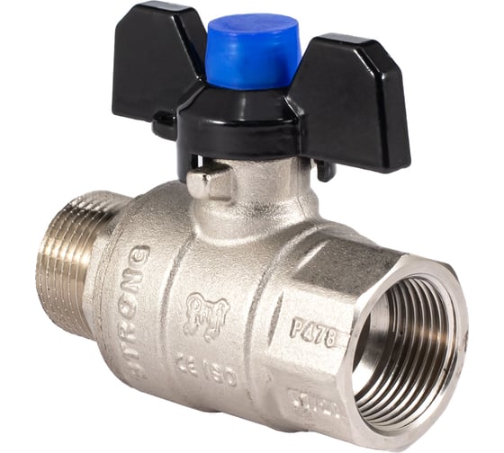 Шаровой кран PROFACTOR PF STRONG ручка бабочка в/н 3/4 дюйма PF FBV 286