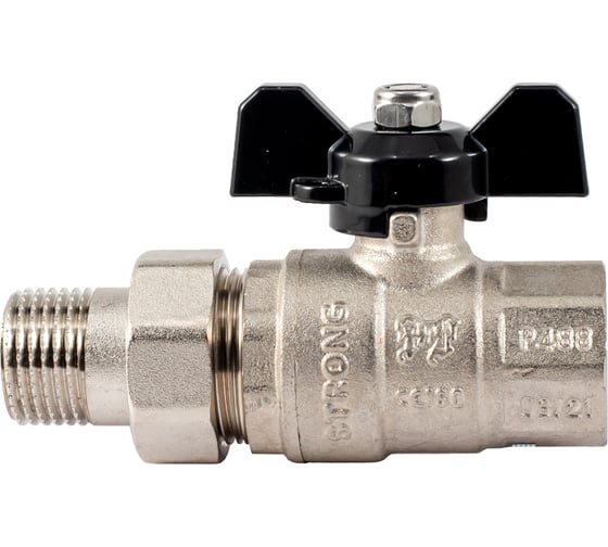 Шаровой кран PROFACTOR с полусгоном PF STRONG ручка бабочка в/н 1/2 дюйма PF UBV 278