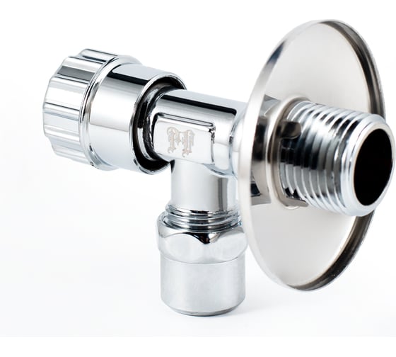 Угловой вентиль для бытовой техники PROFACTOR PF CHROME н/цанга 1/2 дюйма х 10мм PF BAV 362C