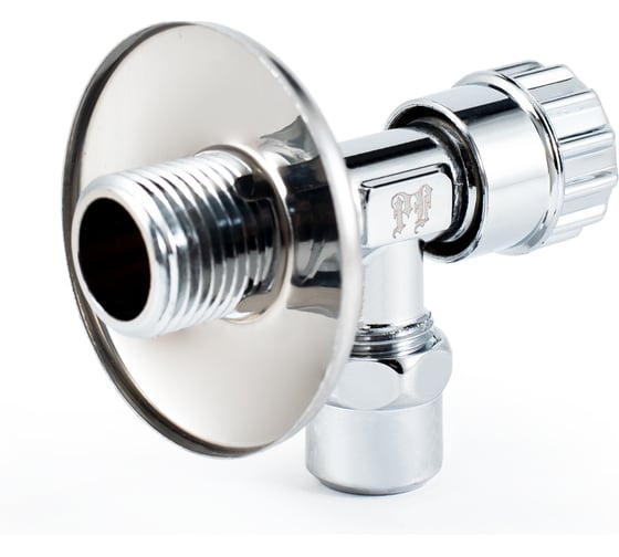 Угловой вентиль для бытовой техники PROFACTOR PF CHROME н/цанга 1/2 дюйма х 10мм PF BAV 362C