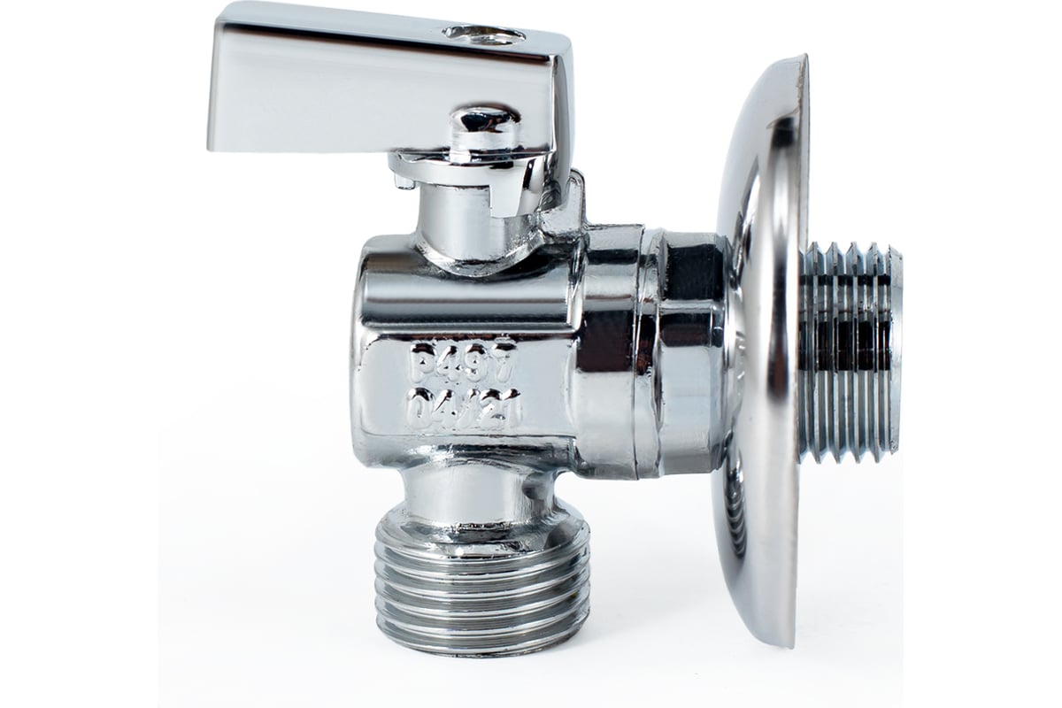 Угловой шаровой кран PROFACTOR PF CHROME ручка флажок, н/н 1/2 дюйма х ...