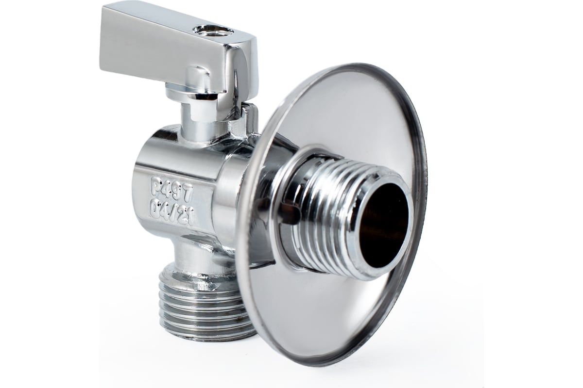 Угловой шаровой кран PROFACTOR PF CHROME ручка флажок, н/н 1/2 дюйма х ...