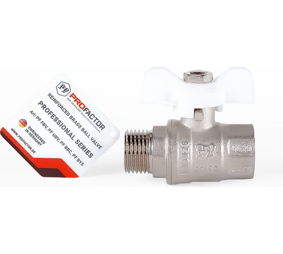 Шаровой кран PROFACTOR PF STANDARD в/н бабочка 1/2 дюйма PF FBV 303