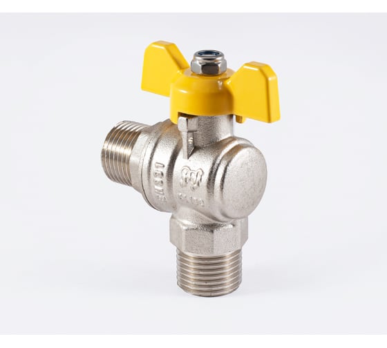 Шаровой кран PROFACTOR угловой для газа PF GAS ручка бабочка, н/н 1/2 дюйма PF GBV 336M
