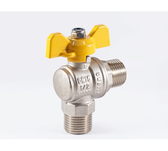 Шаровой кран PROFACTOR угловой для газа PF GAS ручка бабочка, н/н 1/2 дюйма PF GBV 336M