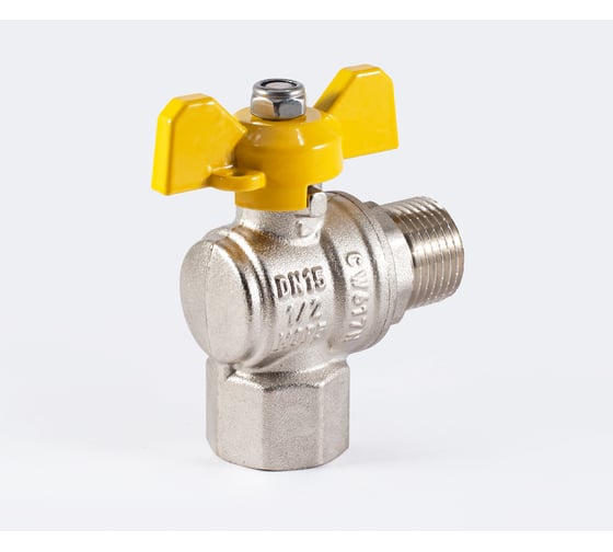 Шаровой угловой кран для газа PROFACTOR PF GAS ручка бабочка, в/н 1/2 дюйма PF GBV 336A