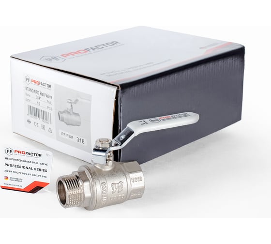 Шаровой кран PROFACTOR PF STANDARD ручка рычаг в/н 3/4 PF FBV 316
