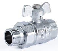 Шаровой кран PROFACTOR PF STANDARD с полусгоном, хром, в/н, ручка бабочка 3/4 дюйма PF UBV 325CW
