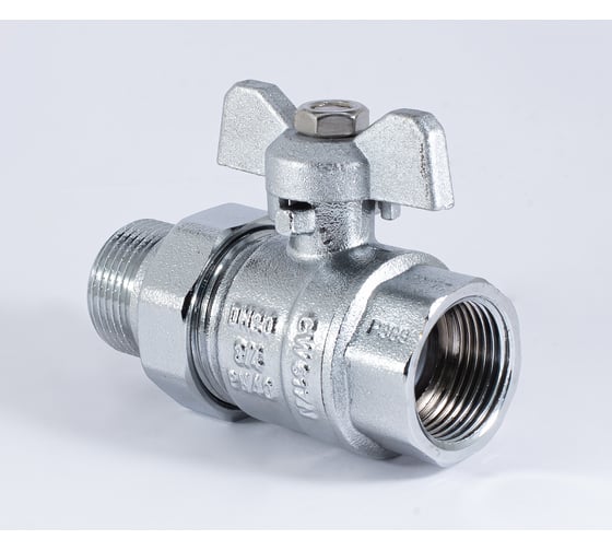 Шаровой кран PROFACTOR PF STANDARD с полусгоном, хром,  в/н, ручка бабочка 3/4 дюйма PF UBV 325CW