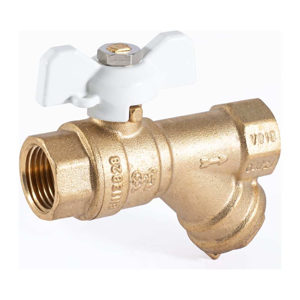 Шаровой кран PROFACTOR с фильтром PF STANDARD ручка бабочка, в/в 1/2 ...