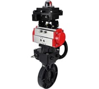 Затвор дисковый DN.ru НПВХ-НПВХ-E-2W-Fb-ISO Дн150 Ру10, пневмопривод, дублёр, БКВ D050-83643