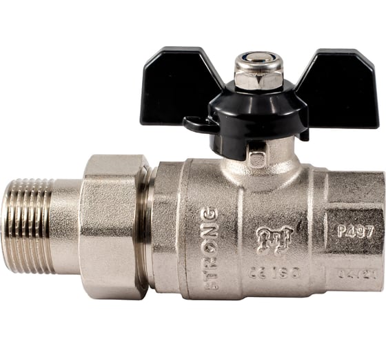Шаровой кран PROFACTOR с полусгоном PF STRONG ручка бабочка в/н 3/4 дюйма PF UBV 279