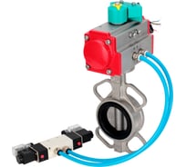 Затвор дисковый 304-304-EPDM-2W-Fb-H Ду250 Ру16, пневмопривод DA-160, пневмораспределитель (2EM) 220VAC, магнитный переключатель МППП-200 DN.ru D050-84719
