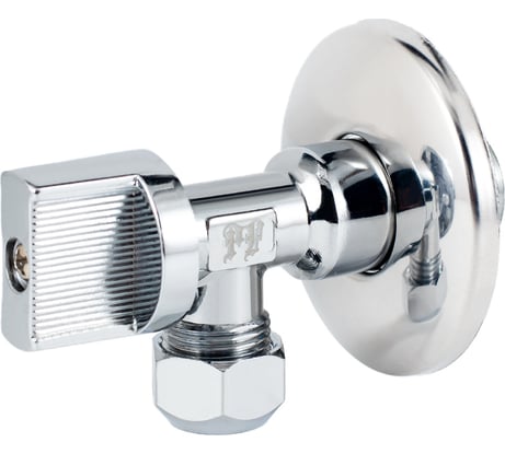 Угловой шаровой кран для бытовой техники PROFACTOR PF CHROME н/цанга 1/2 дюйма х 10 мм PF BAV 357C
