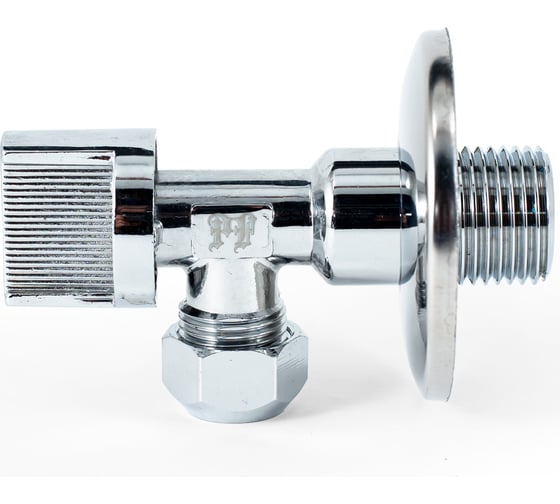 Угловой шаровой кран для бытовой техники PROFACTOR PF CHROME н/цанга 1/2 дюйма х 10 мм PF BAV 357C
