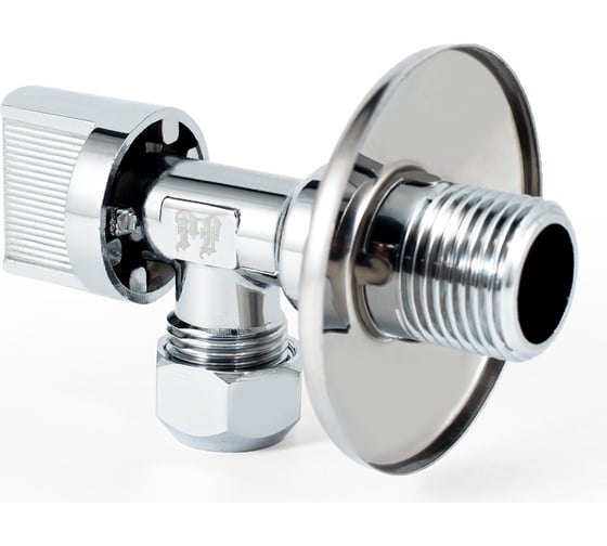 Угловой шаровой кран для бытовой техники PROFACTOR PF CHROME н/цанга 1/2 дюйма х 10 мм PF BAV 357C