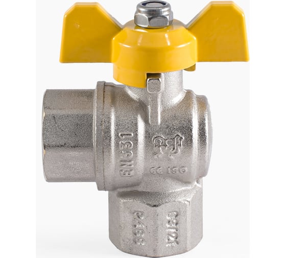 Шаровой угловой кран для газа PROFACTOR PF GAS ручка бабочка, в/в 1/2 дюйма PF GBV 333A