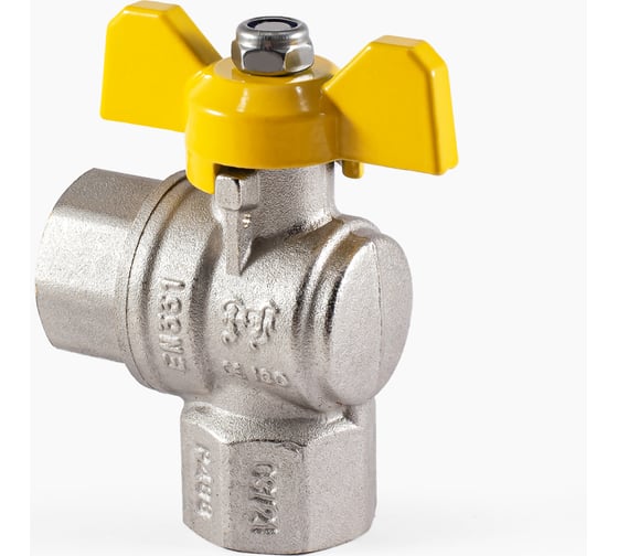 Шаровой угловой кран для газа PROFACTOR PF GAS ручка бабочка, в/в 1/2 дюйма PF GBV 333A