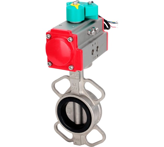 Затвор дисковый 304-304-EPDM-2W-Fb-H Ду100 Ру16 пневмопривод DA-083, магнитный переключатель МППП-200 DN.ru D050-84723 1