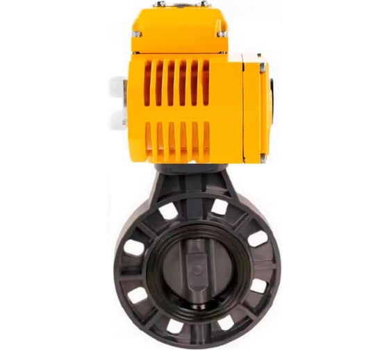 Затвор дисковый DN.ru НПВХ-НПВХ-E-2W-Fb-ISO Дн65 Ру10, электропривод QT-003 24В D050-84050 1